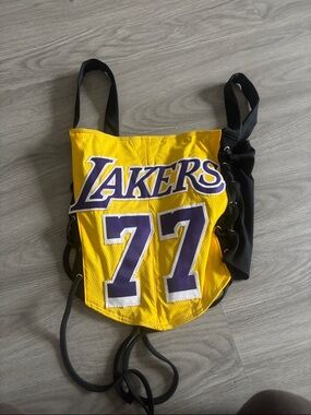 Lakers Yellow Crop Top Tank with Lace-Up Sides